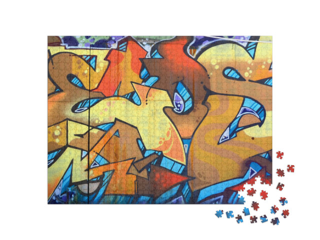 Puzzle 1000 Teile „Straßenkunst: . Abstraktes Graffiti-Gemälde“
