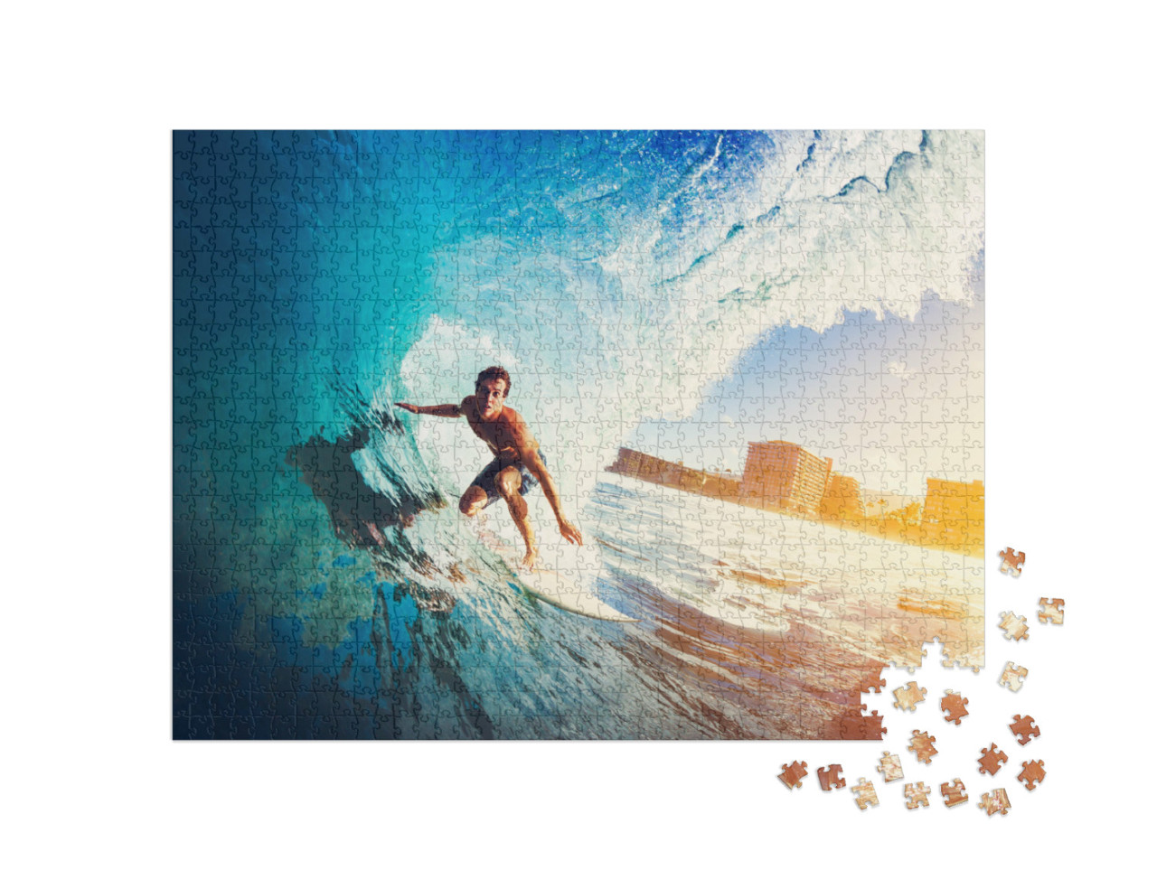 Puzzle 1000 Teile „Die perfekte Welle surfen“
