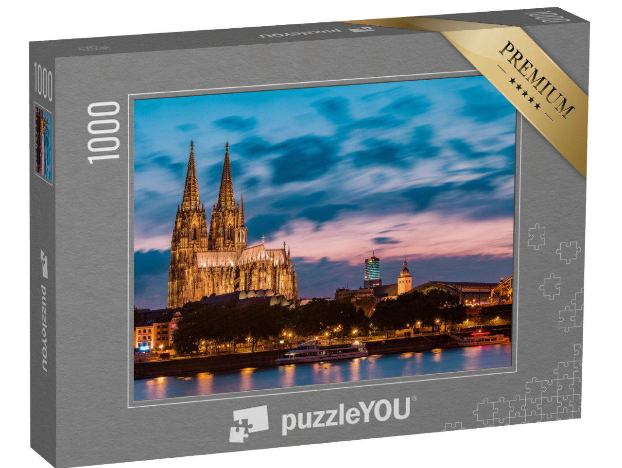 Puzzle 1000 Teile „Sonnenuntergang über dem Kölner Dom“