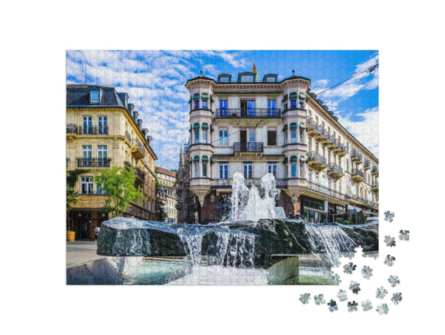 Puzzle 1000 Teile „Malerische Altstadt von Baden-Baden, Deutschland“