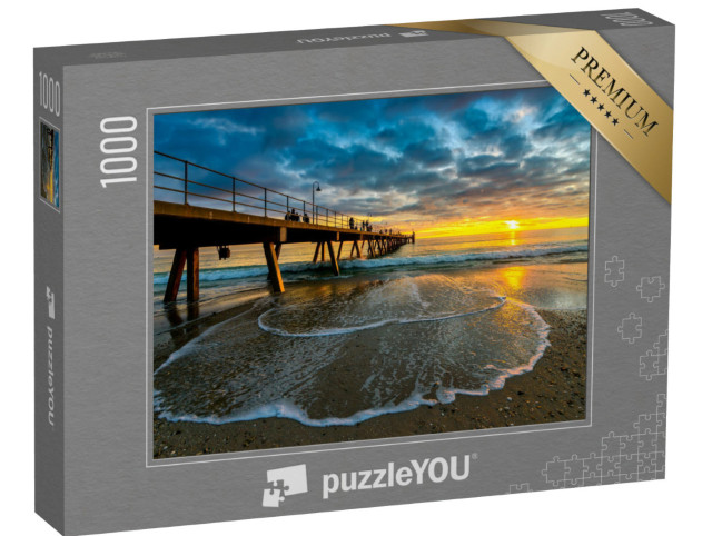 Puzzle 1000 Teile „Glenelg Beach Steg bei Sonnenuntergang, Australien“