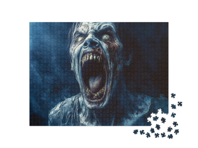 Puzzle 1000 Teile „Blutverschmierter Zombie“