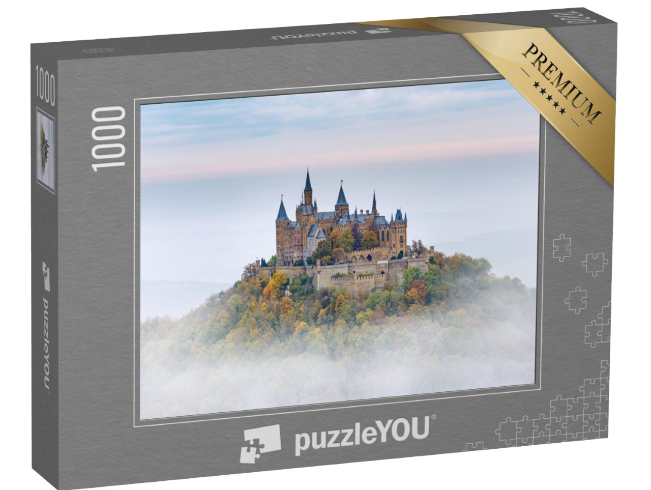 Puzzle 1000 Teile „Deutsche Burg Hohenzollern über Wolken“