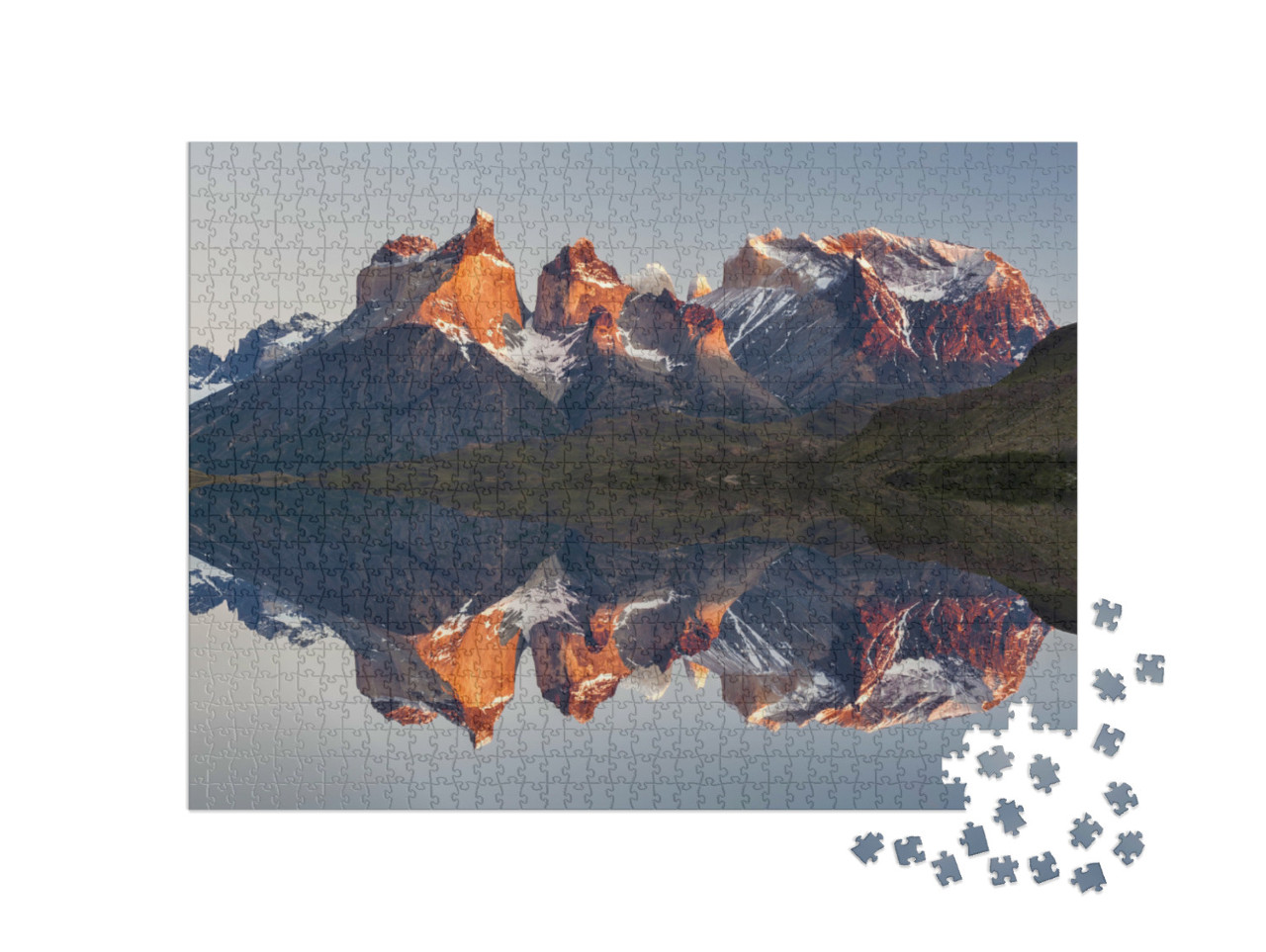 Puzzle 1000 Teile „Majestätische Berglandschaft, National Park Torres del Paine, Chile“