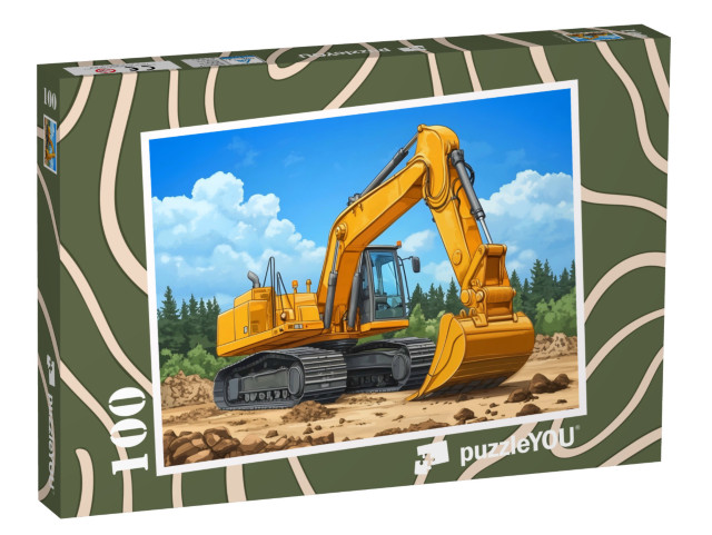 Puzzle 100 Teile „Ein Bagger mit viel Power“