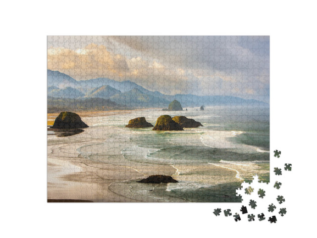 Puzzle 1000 Teile „Blick vom Ecola State Park nach Süden, Oregon“