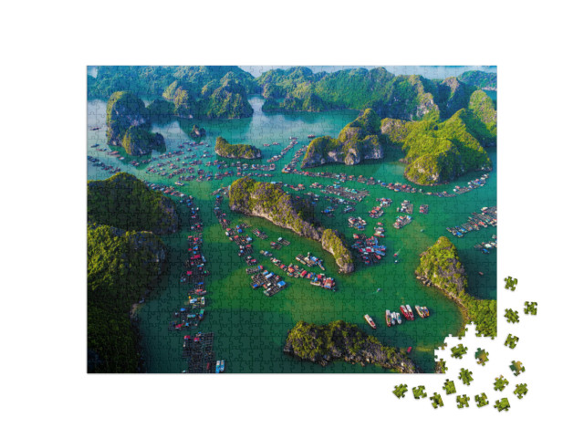 Puzzle 1000 Teile „Cat Ba Insel von oben. Lan Ha Bucht. Hai phong, Vietnam - Bild“