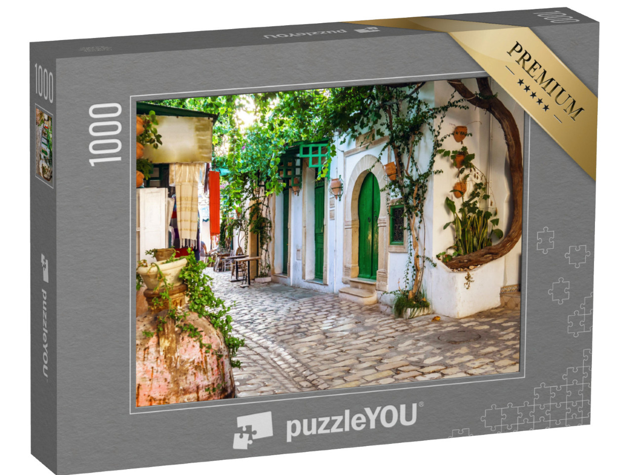 Puzzle 1000 Teile „Alte Gasse der Medina in Mahdia, Tunesien“