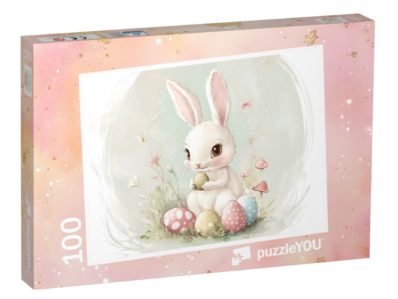 Puzzle 100 Teile „Der kleine Kuschelhase und sein Osterei“