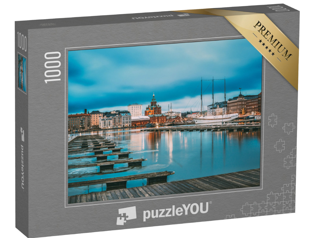 Puzzle 1000 Teile „Blick vom Pier auf Helsinki, Finnland“