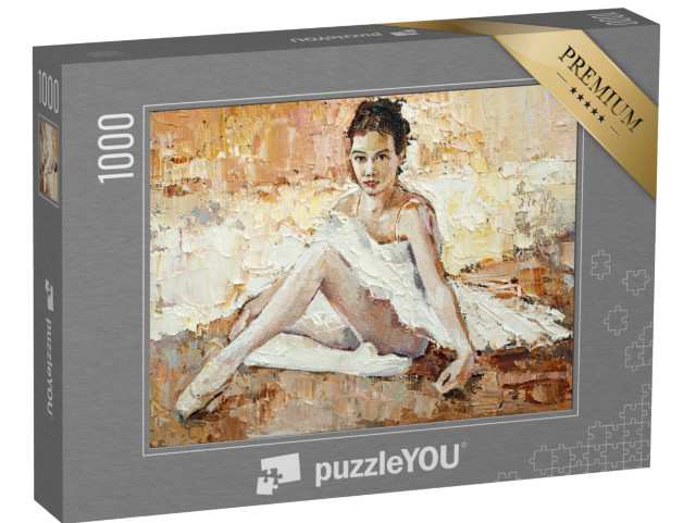 Puzzle 1000 Teile „Ölgemälde: Ballerina mit Spitzenschuhen“