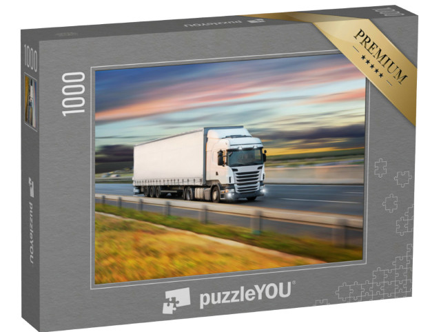 Puzzle 1000 Teile „LKW auf der Autobahn“
