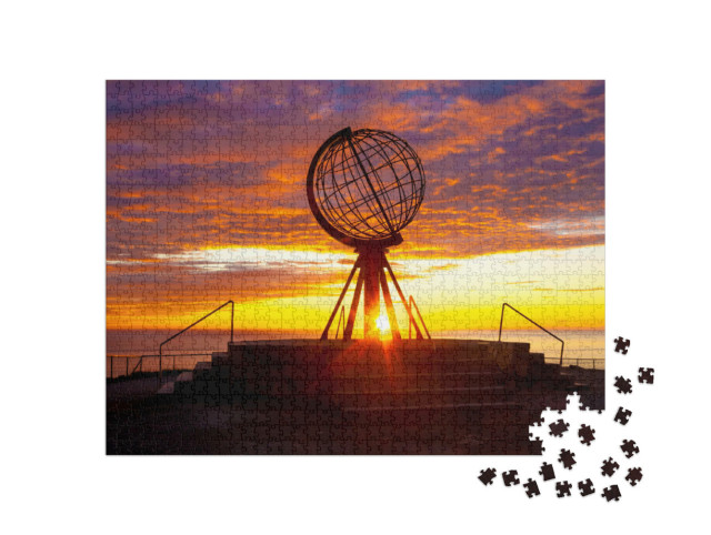 Puzzle 1000 Teile „Sonnenaufgang am Nordkap“