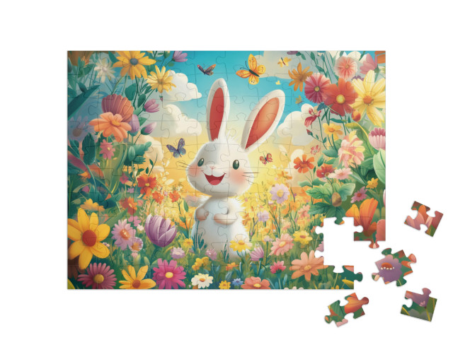 Puzzle 100 Teile „Der staunende Hase Heribert“