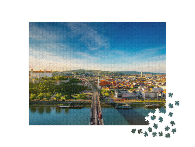 Puzzle 1000 Teile „Blick auf Bratislava an der Donau, Slowakei“