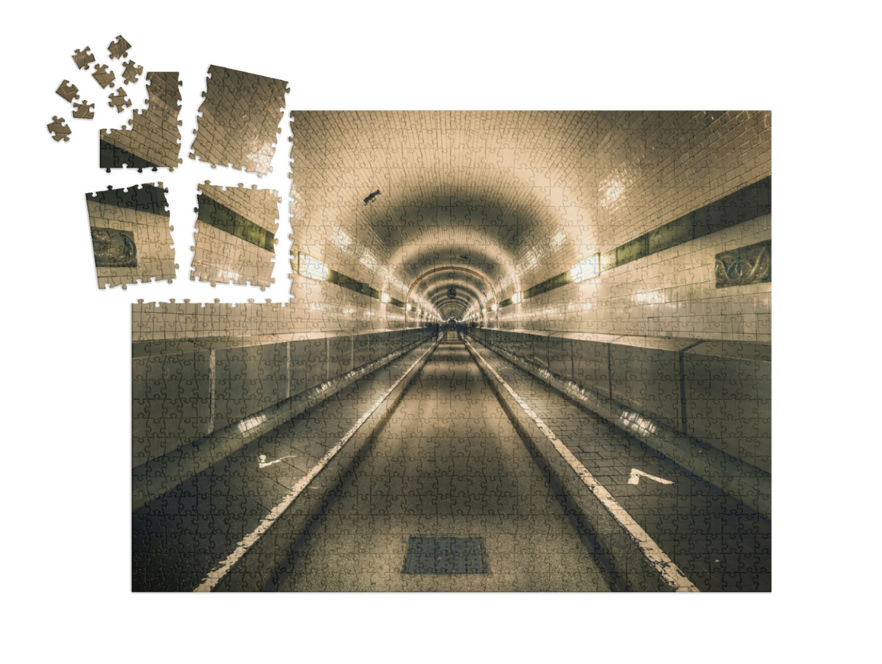 Puzzle „Alter Elbtunnel, Hamburg, Deutschland“ | SMART SORTED® 1000 Teile