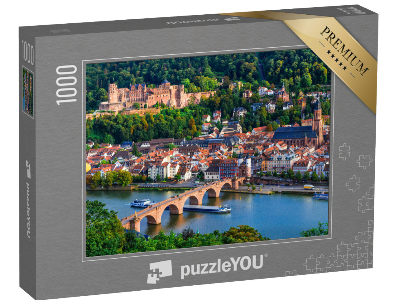 Puzzle 1000 Teile „Wunderschöner Blick auf Heidelberg am Neckar“