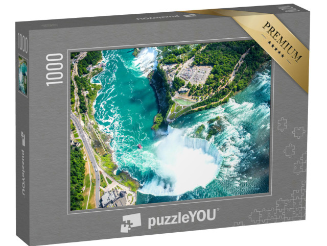 Puzzle 1000 Teile „Beeindruckende Vogelperspektive: Niagarafälle, Kanada“