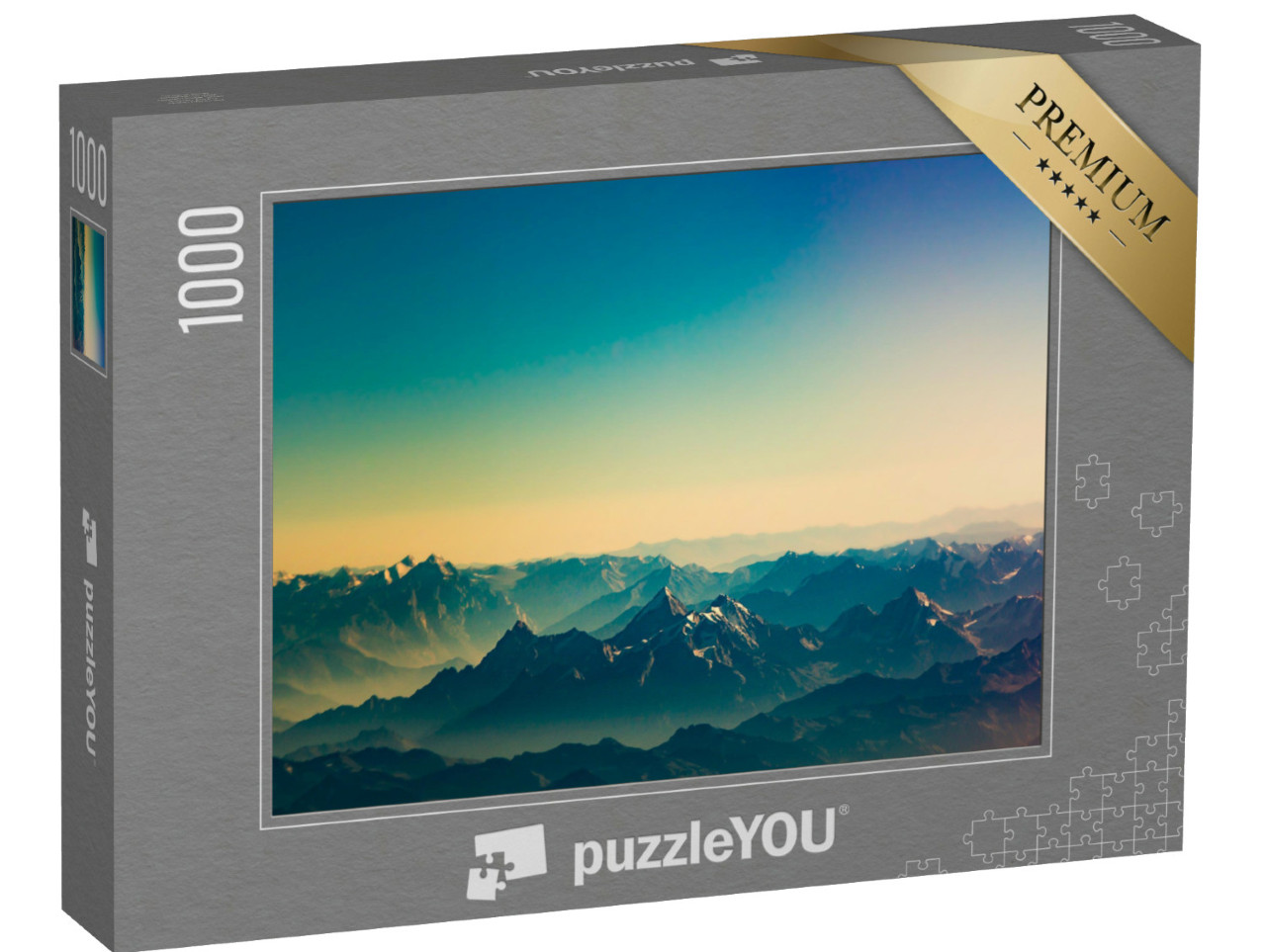 Puzzle 1000 Teile „Majestätische Gipfel des Himalaya-Gebirges im Sonnenuntergang“