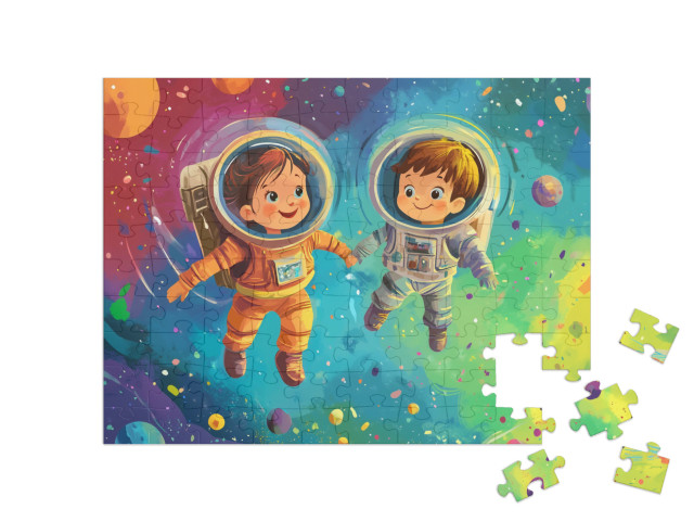 Puzzle 100 Teile „Freundschaft im All“