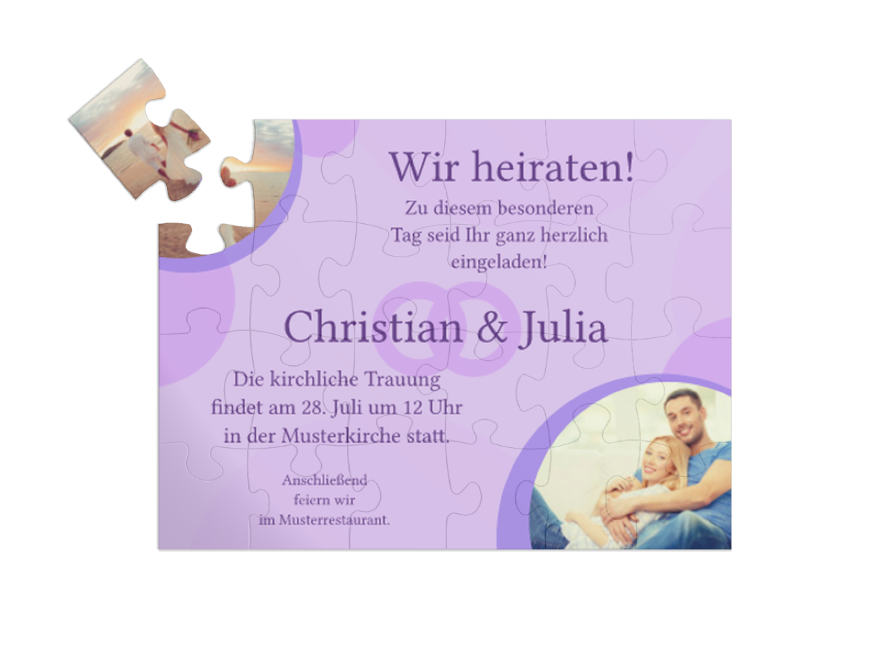 "Schmuckstück" in Querformat pastelllila