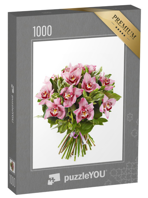 Puzzle 1000 Teile „Pastellfarben: Hochzeitsbouquet auf weißem Hintergrund“