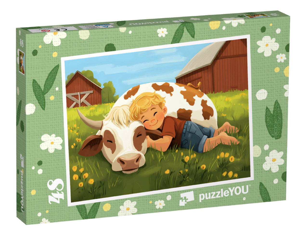 Puzzle 48 Teile „Kuschelzeit im Grünen“