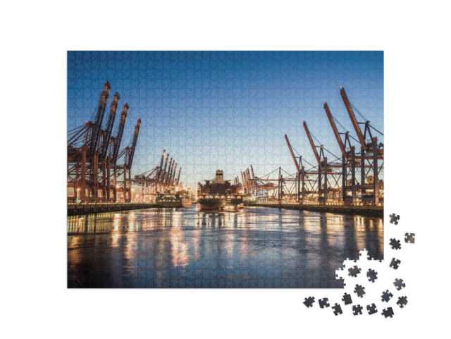 Puzzle 1000 Teile „Hamburger Hafen, Deutschland“
