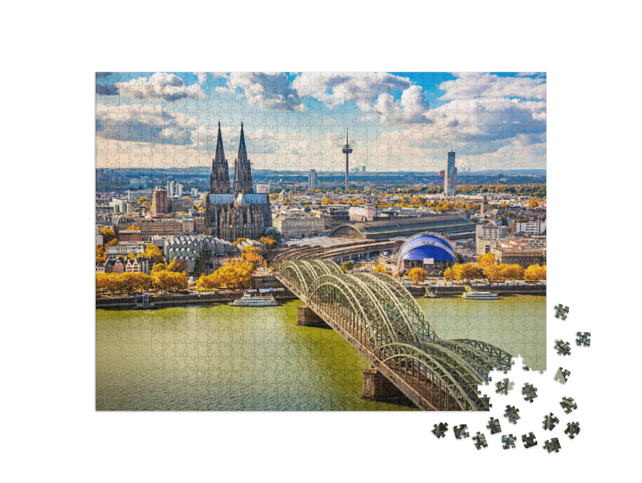 Puzzle 1000 Teile „Luftbildaufnahme von Köln, Deutschland“