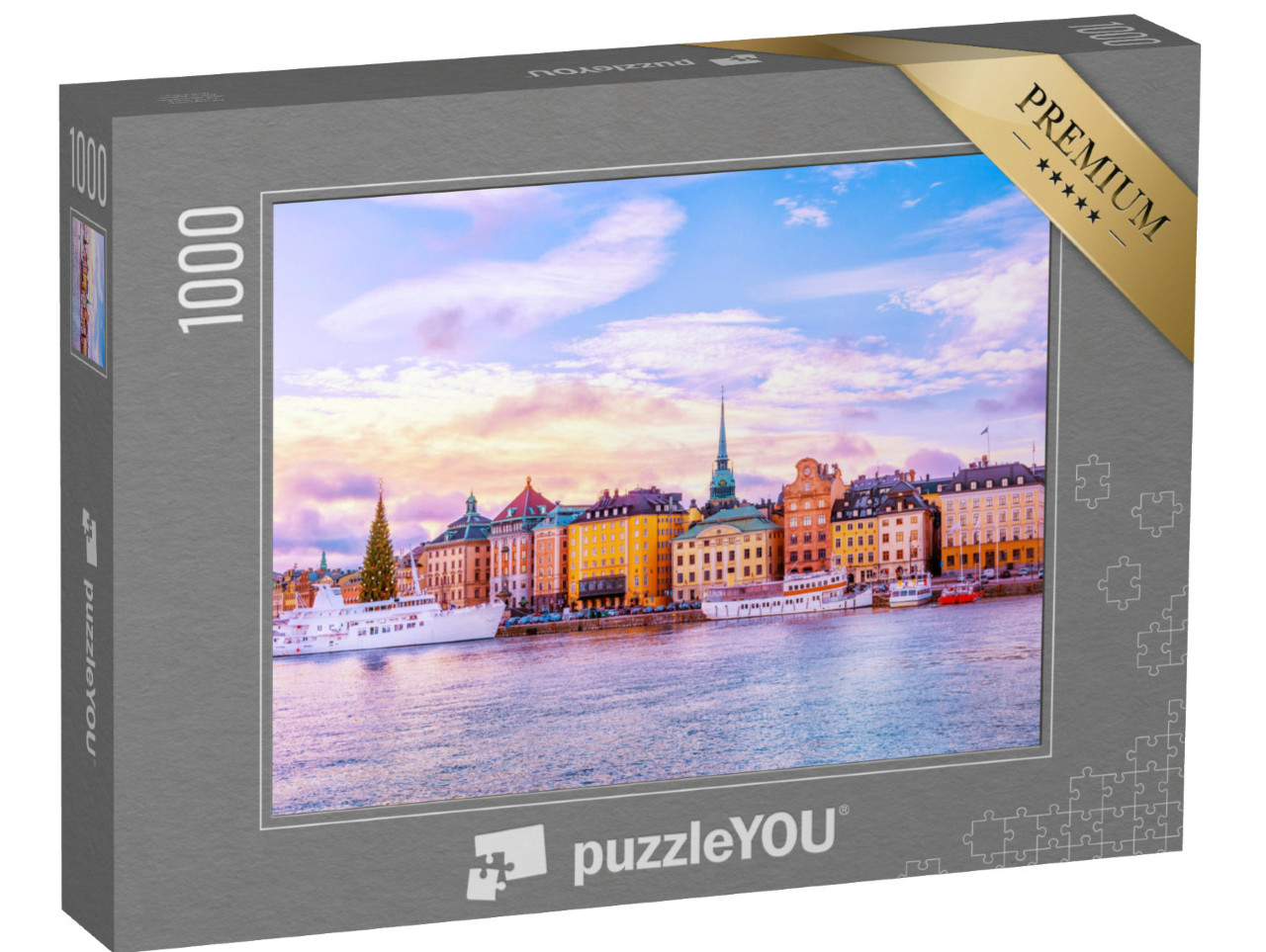 Puzzle 1000 Teile „Panorama von Gamla Stan, Altstadt von Stockholm, Schweden“