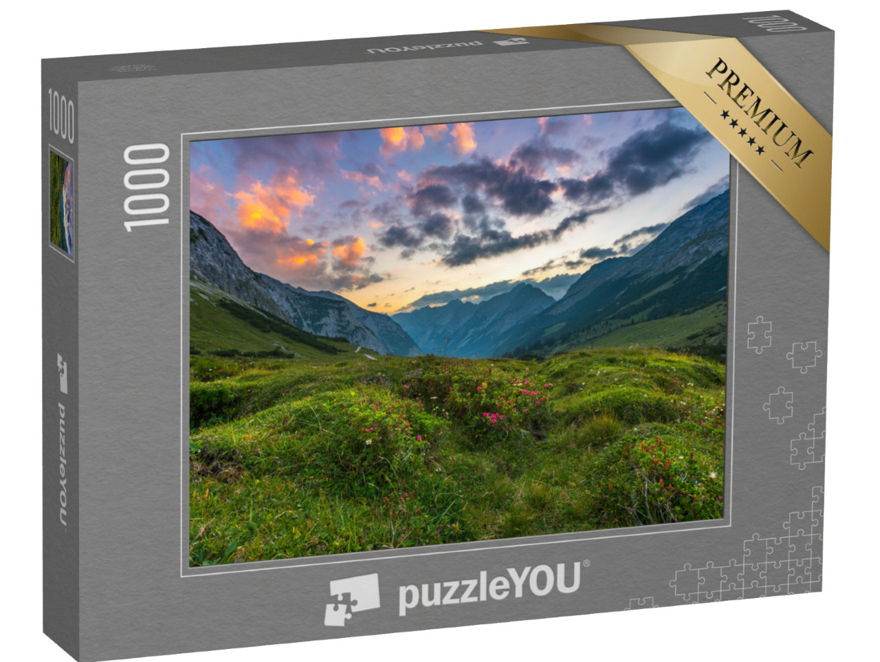 Puzzle 1000 Teile „Sonnenuntergang über dem Karwendelgebirge“