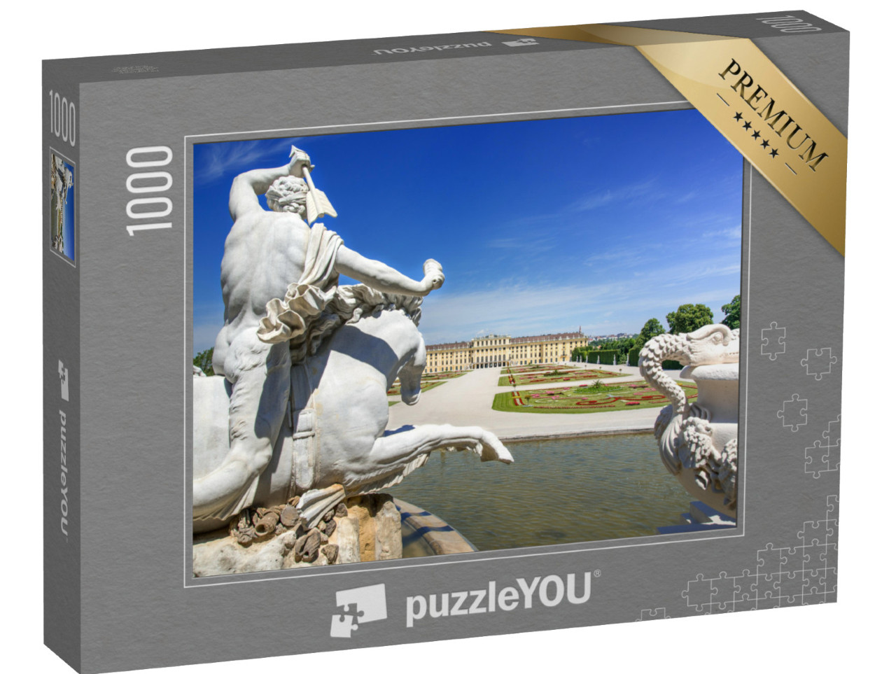 Puzzle 1000 Teile „Neptunbrunnen und das prächtige Schloss Schönbrunn in Wien“