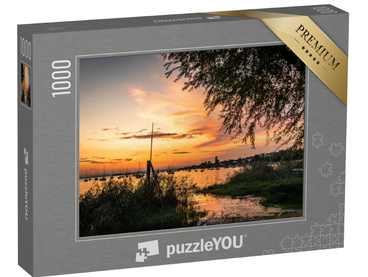 Puzzle 1000 Teile „Spektakulärer Sonnenuntergang am Bodensee“