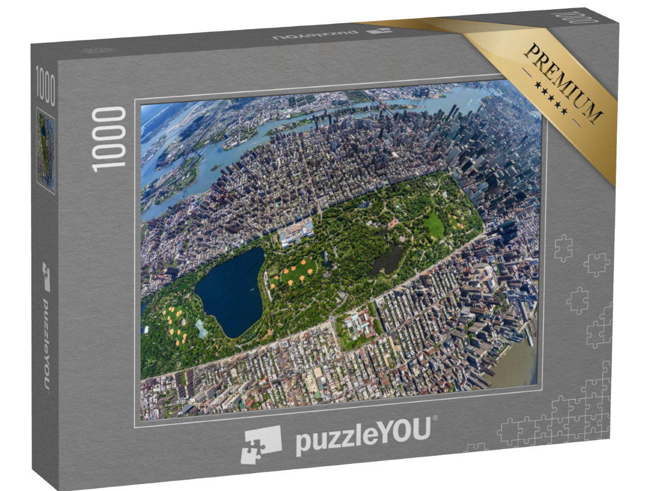 Puzzle 1000 Teile „Central Park Manhatten von oben - Little Planet Effect“