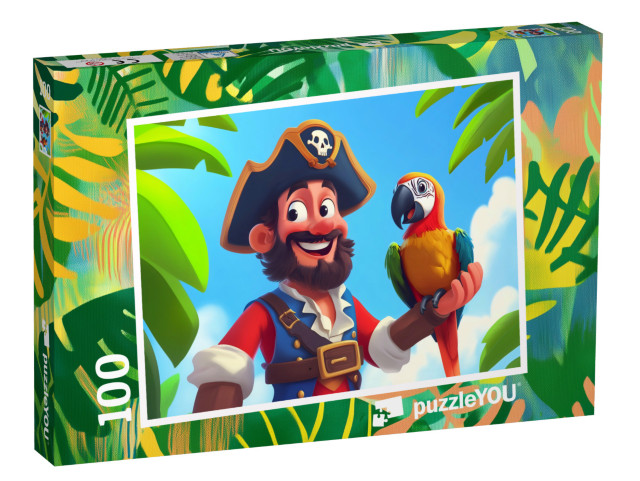Puzzle 100 Teile „Der Pirat, der den Regenbogen fand“