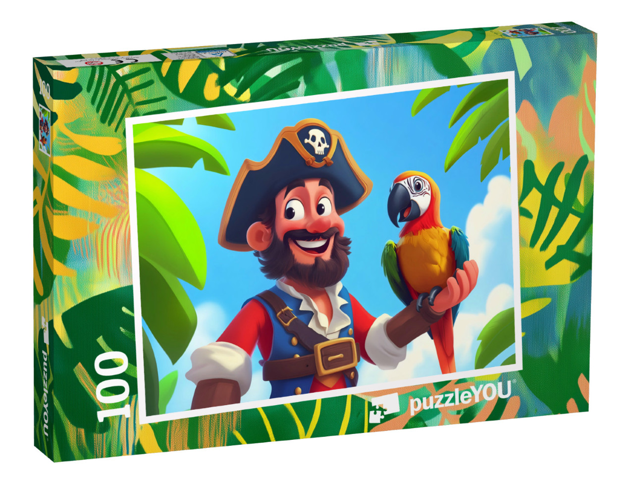 Puzzle 100 Teile „Der Pirat, der den Regenbogen fand“