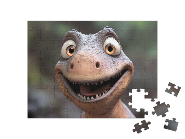 Puzzle 100 Teile „Der neugierige Norbert Dino erkundet alles“