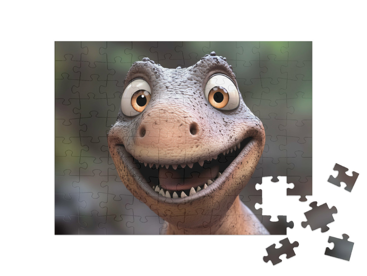 Puzzle 100 Teile „Der neugierige Norbert Dino erkundet alles“