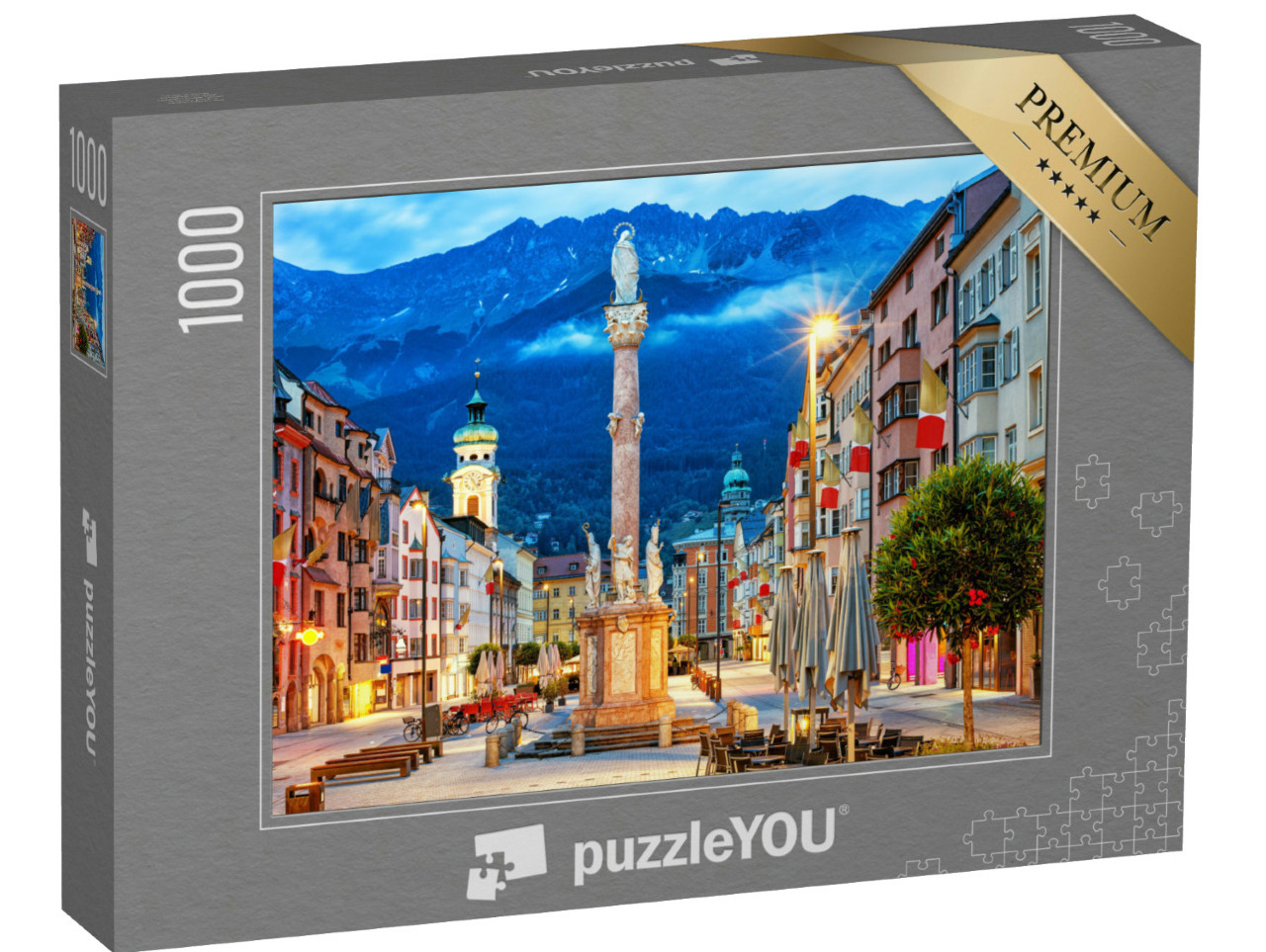 Puzzle 1000 Teile „Innsbruck: Altstadt im Alpengebirge in Tirol“