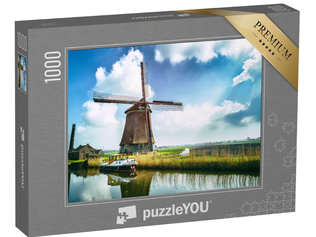 Puzzle 1000 Teile „Traditionelle holländische Windmühle, Niederlande“