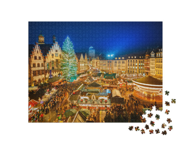 Puzzle 1000 Teile „Traditioneller Weihnachtsmarkt in Frankfurt, Deutschland“