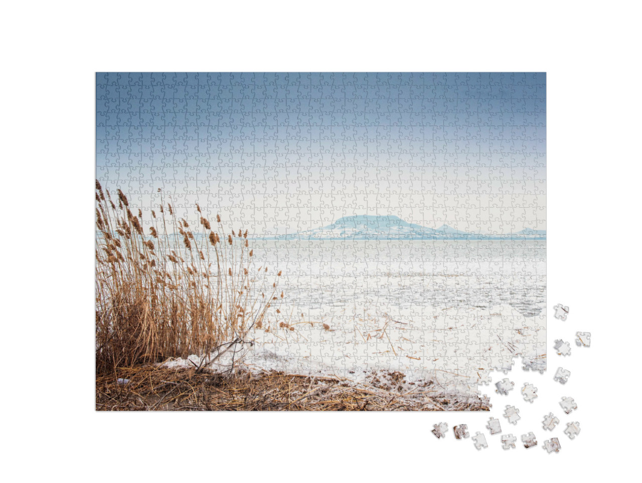 Puzzle 1000 Teile „Der Plattensee im Winter, Ungarn“