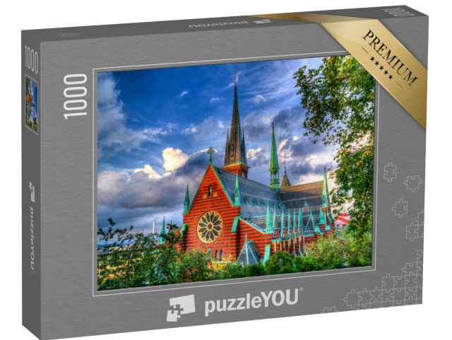 Puzzle 1000 Teile „Außenansicht der Oscar Fredriks Kyrka, Göteborg, Schweden“