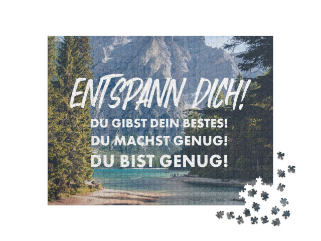 Puzzle 1000 Teile „Entspann Dich! Du gibst Dein Bestes! Du machst genug! Du bist genug!“