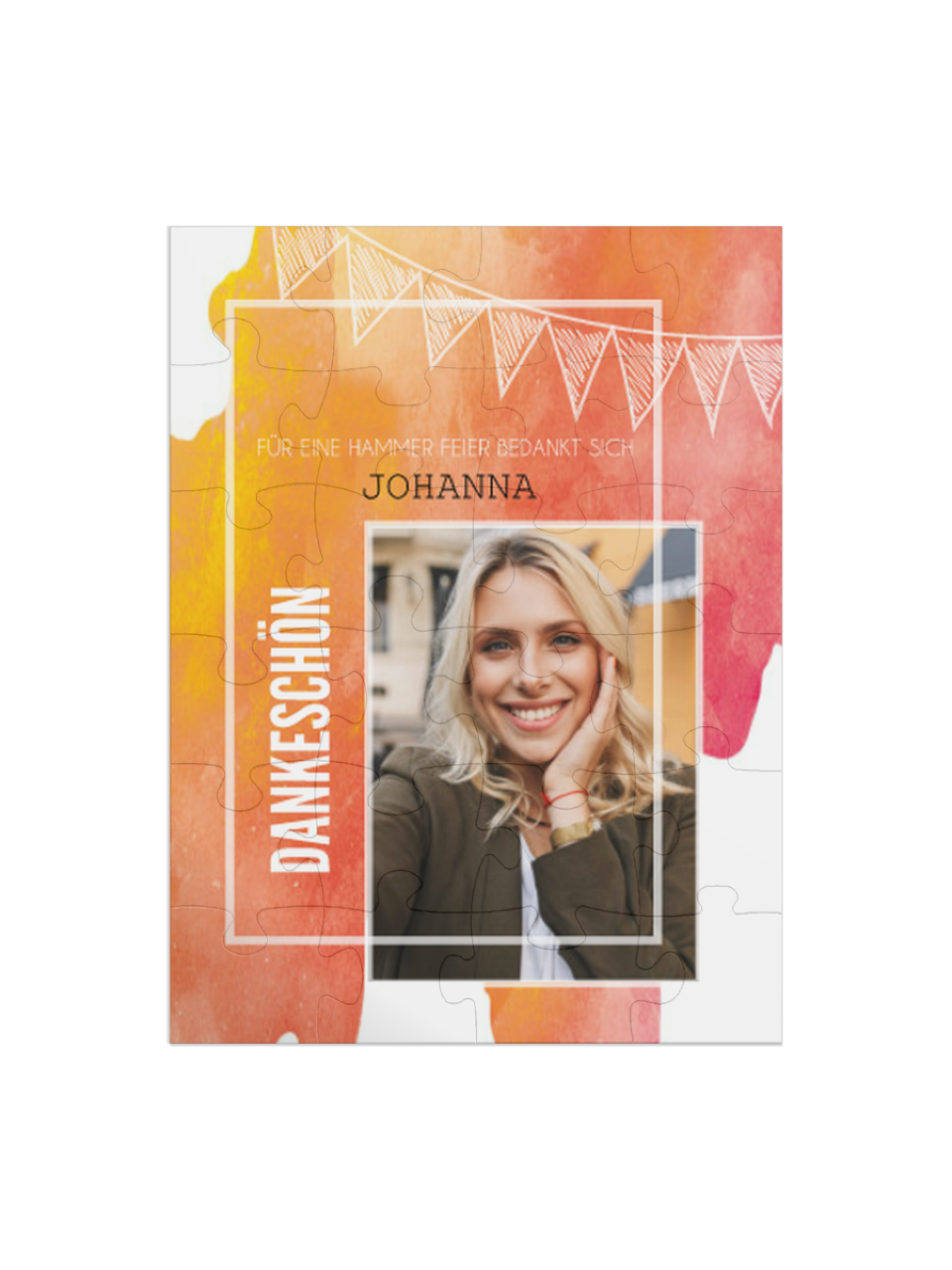 "Garland" in Hochformat orange