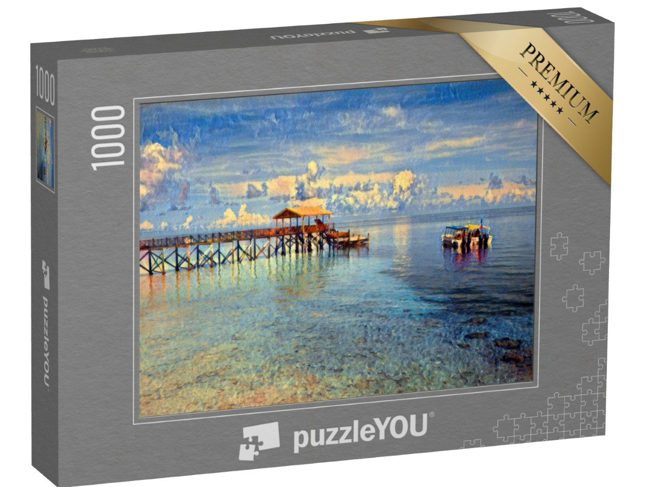 Puzzle 1000 Teile „im Stil von Paul-Cezanne - Pulau Sipadan Insel in Sabah - Puzzle-Kollektion Künstler & Gemälde“