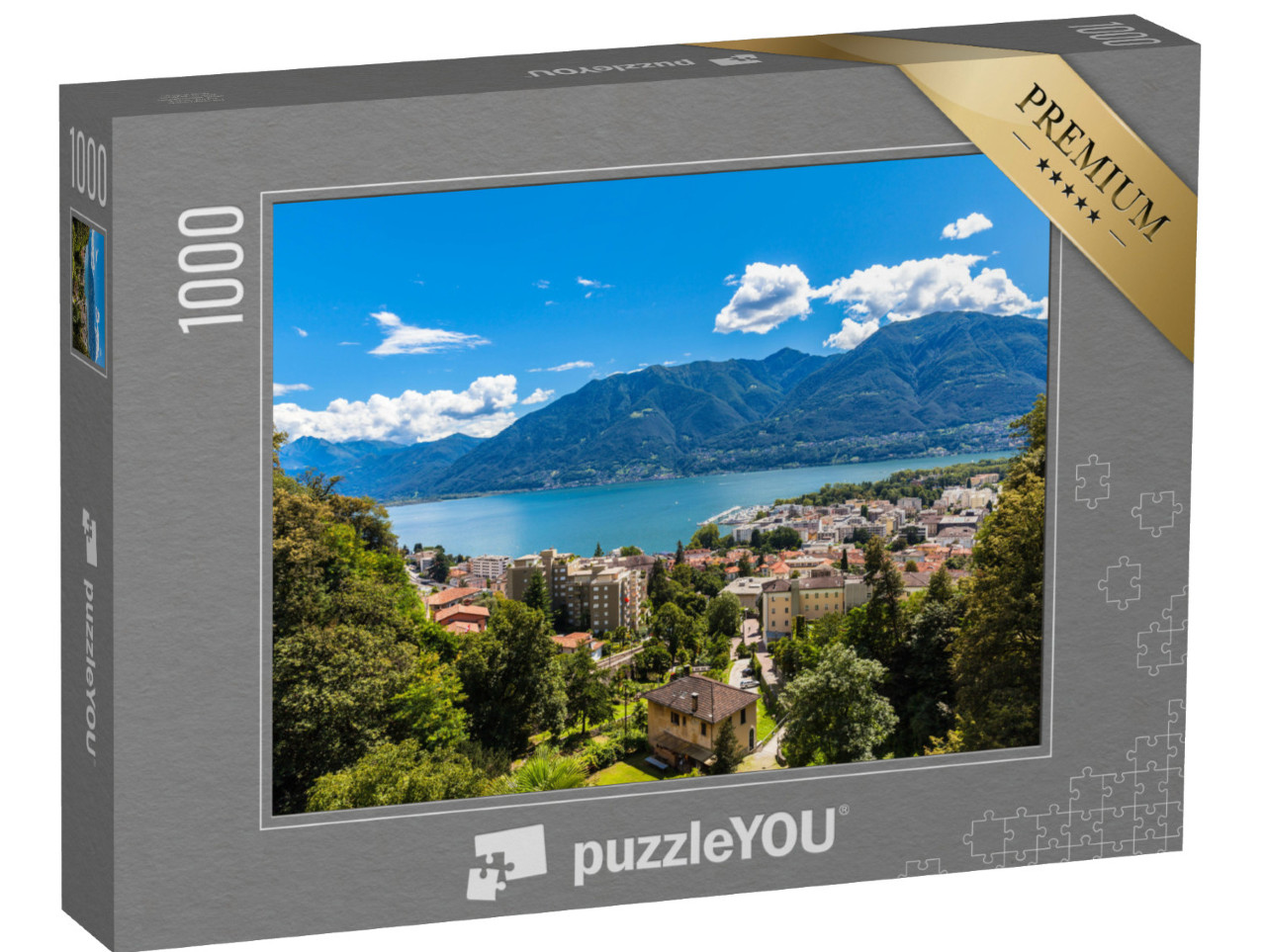Puzzle 1000 Teile „Luftaufnahme der Stadt Locarno“