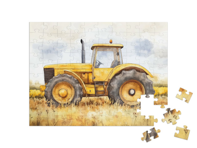 Puzzle 100 Teile „Der stärkste Traktor im Dorf“