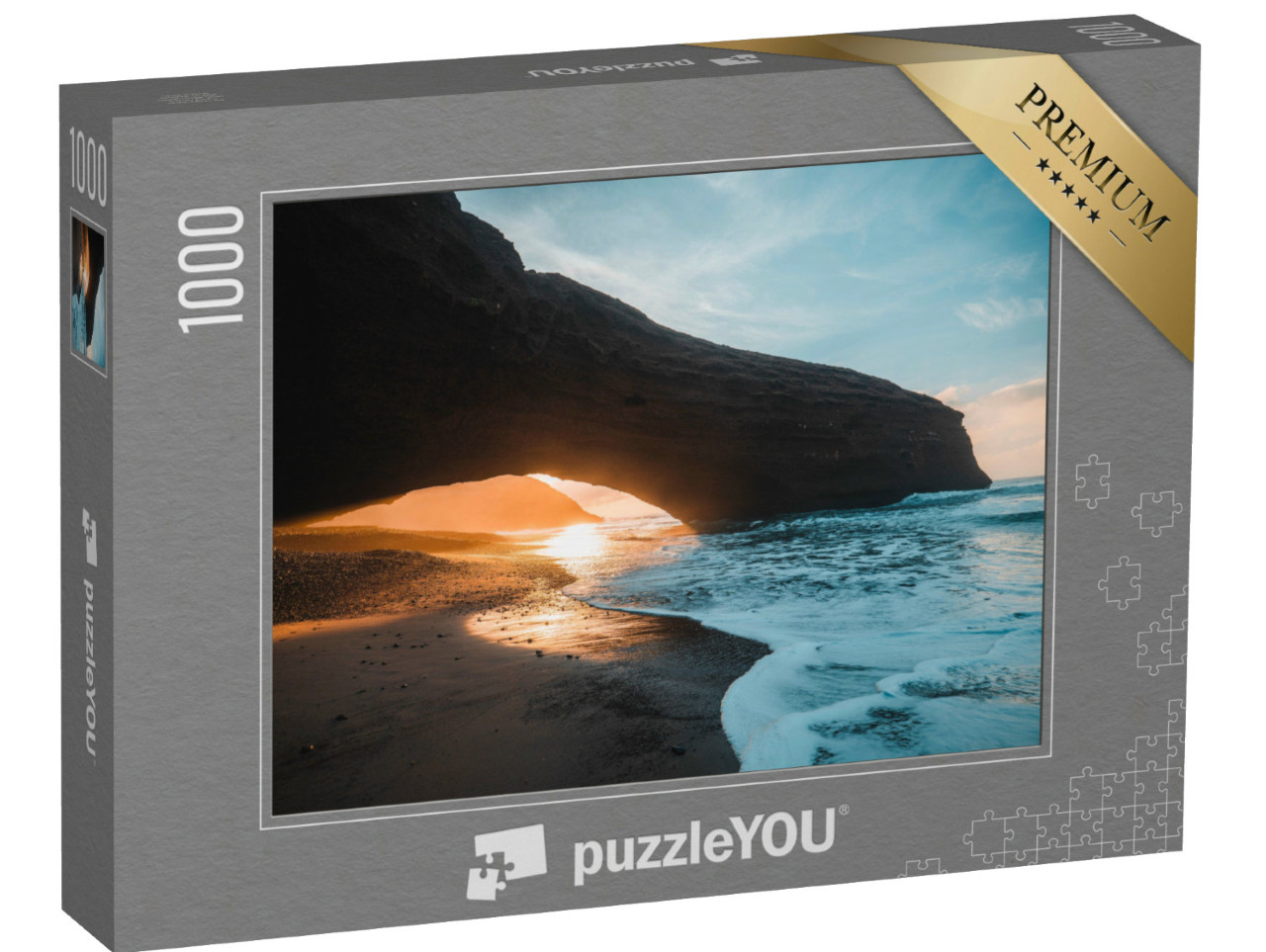 Puzzle 1000 Teile „Steinbogen am Legzira Beach in der Nähe von Agadir, Marokko“