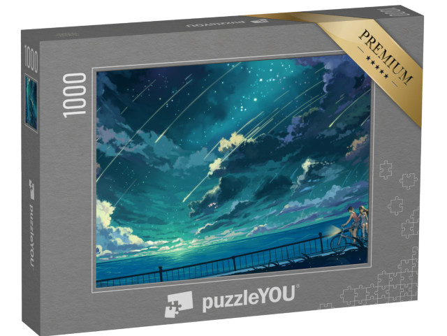 Puzzle 1000 Teile „Ästhetische Anime: Jungen und Mädchen“
